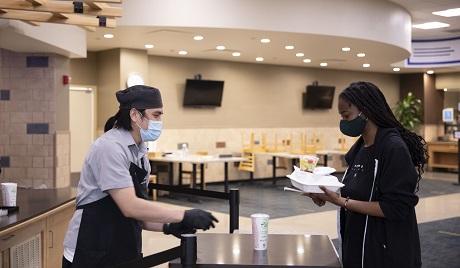 Dining Services continues to provide for essential staff and students on campus.