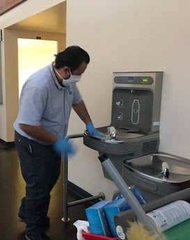 Custodial Services is cleaning high-touch surfaces frequently